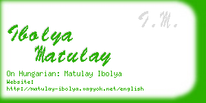 ibolya matulay business card